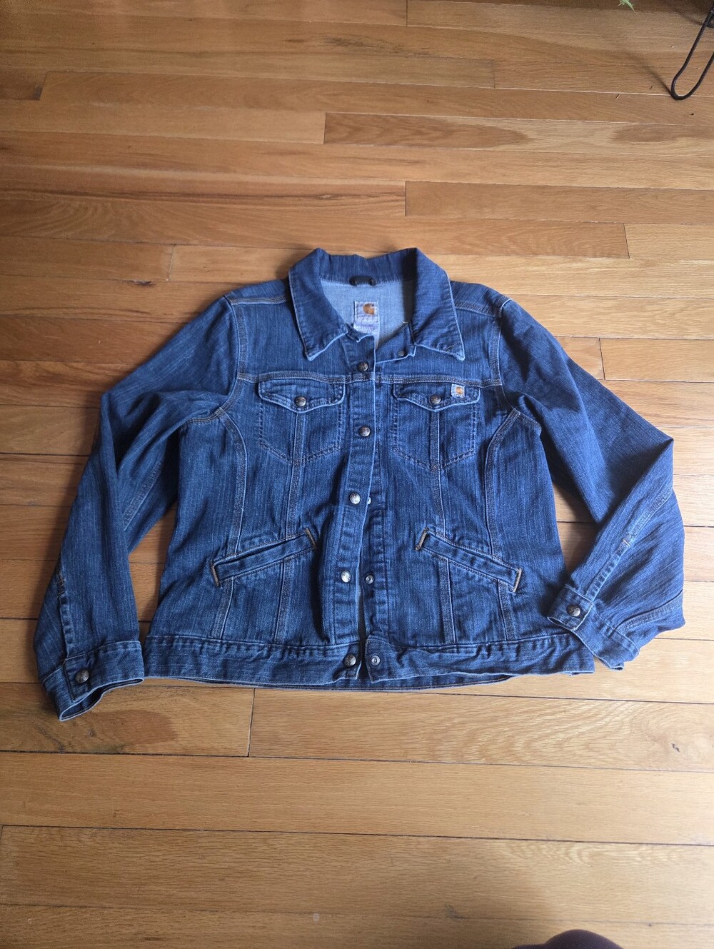 Carhartt Indigo Denim Work Jacket Size XL